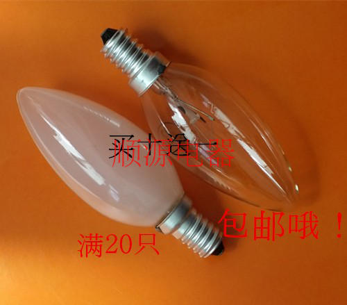 客厅欧式吊灯灯泡E14 220V230V15W25W尖泡灯泡螺口老式钨丝灯护眼图片