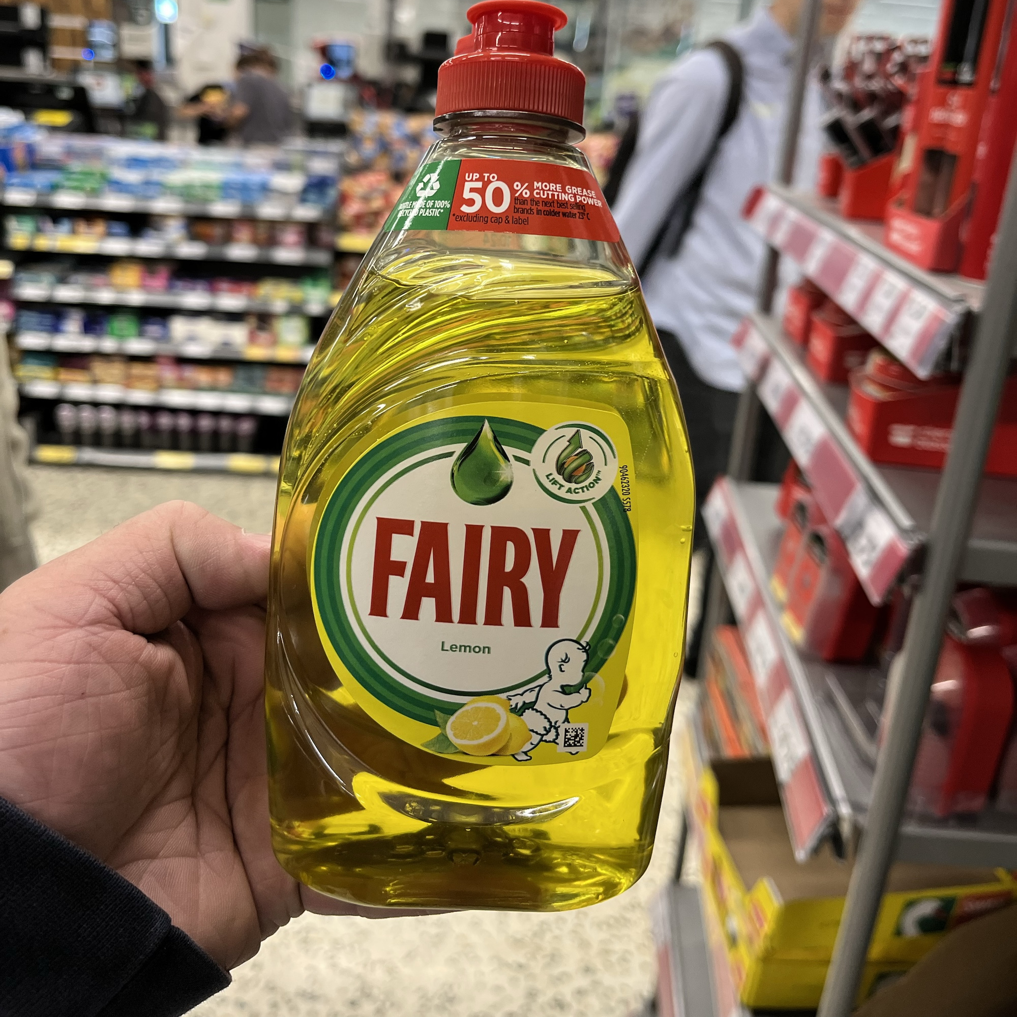 英国进口Fairy洗碗洗洁精不伤手餐具奶瓶果蔬油污家用食品级浓缩