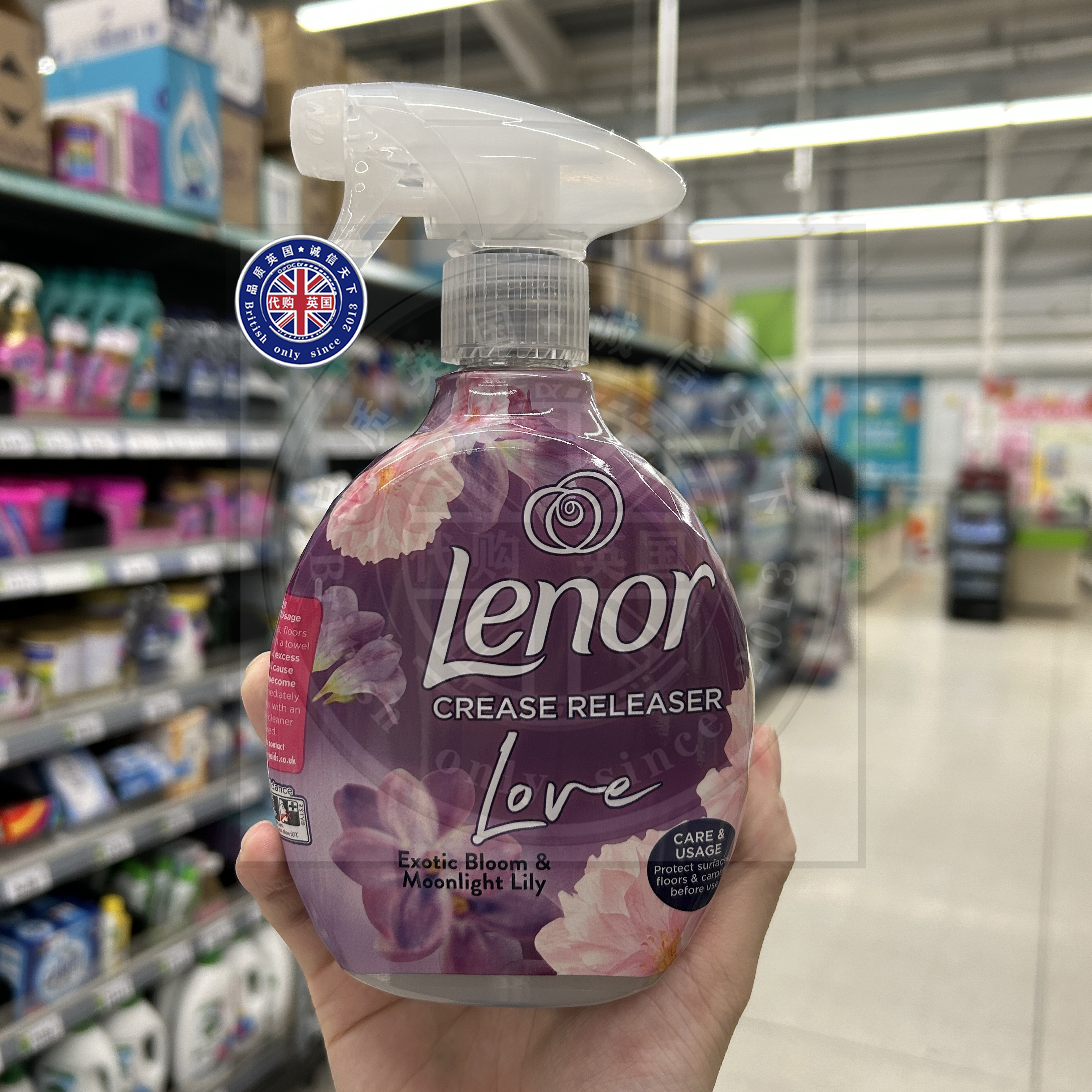 英国原装Lenor兰诺衣物免熨喷雾防皱剂快速除皱去褶平整 旅行便携
