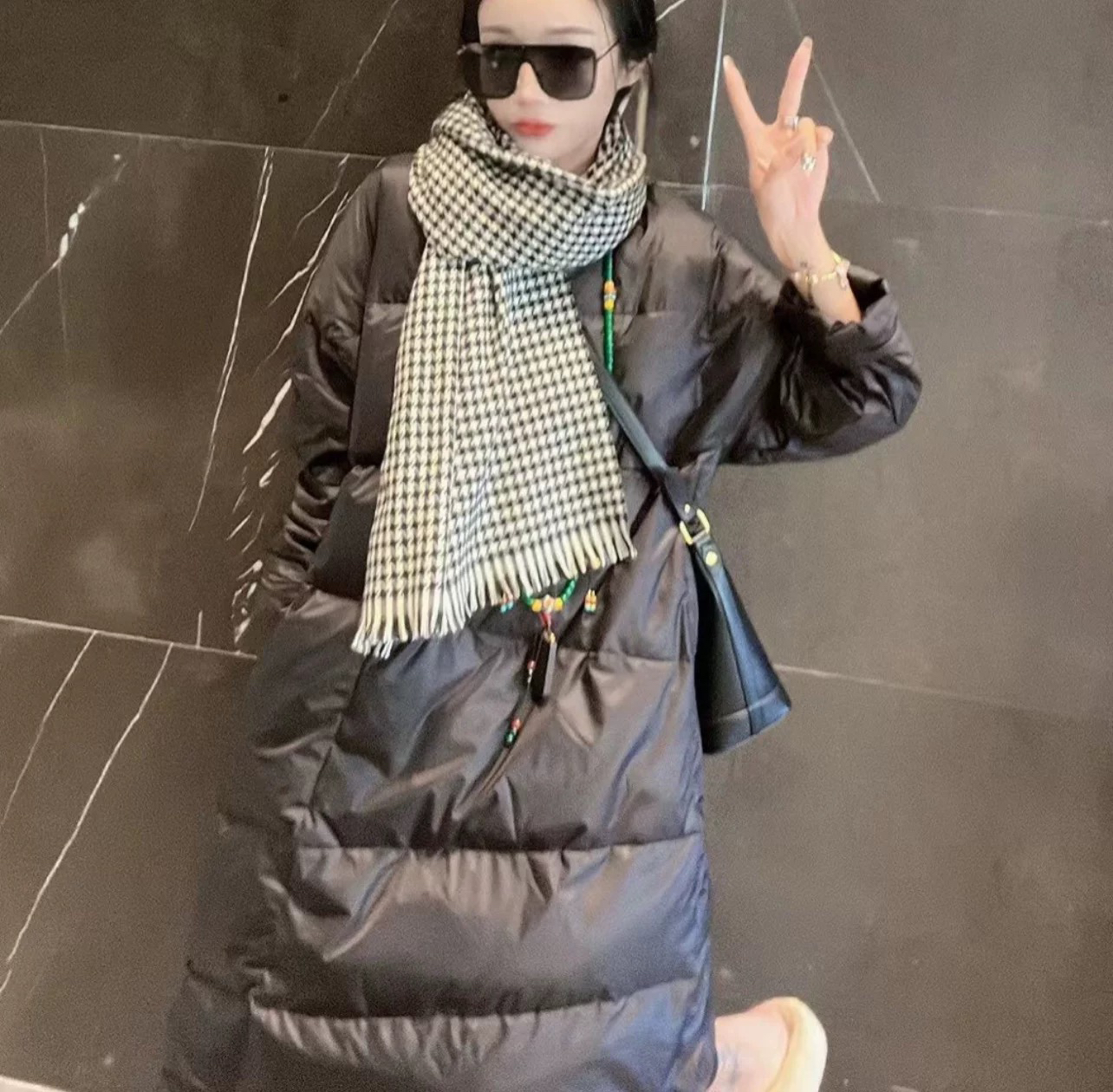 娜格调宽松休闲欧货中长款白鸭绒羽绒服套头 2024秋冬套头鸭绒服