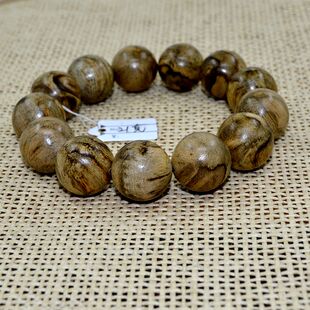 马来西亚东马虎纹天然老料沉香佛珠念珠手串16mm 实体店保真正品