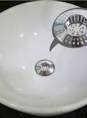 天力洗脸盆过滤网 隔渣 洗手盆防堵网毛发 电镀亮面日式P1011C004