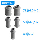 天力排水管变径接头75转40快接 PVC下水道管转接头大变小头快接