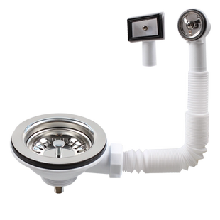 天力厨房水槽110mm下水器 自带溢水器 溢水可选 1.5寸螺牙XK186