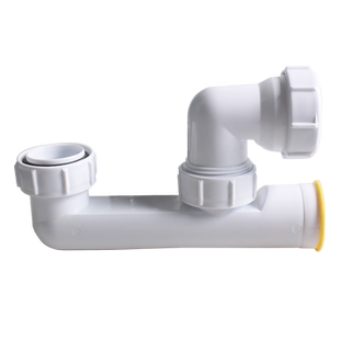 天力浴缸防臭排水组件 浴盆入墙排水防虫防反水弯 白色弯管 GN057
