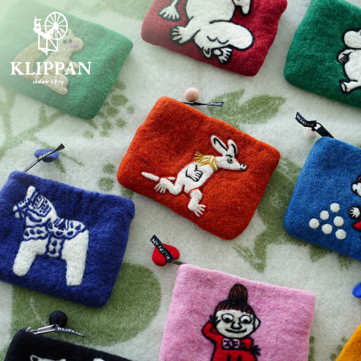 Klippan手工制姆明联名款纯羊毛平板包手机包卡通化妆包单肩包,收纳整理,包包收纳袋,淘宝优惠券,粉丝福利购,淘宝优惠卷