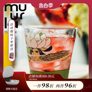 芬兰muurla进口玻璃杯水杯少女家用可爱ins风透明简约茶杯果汁杯