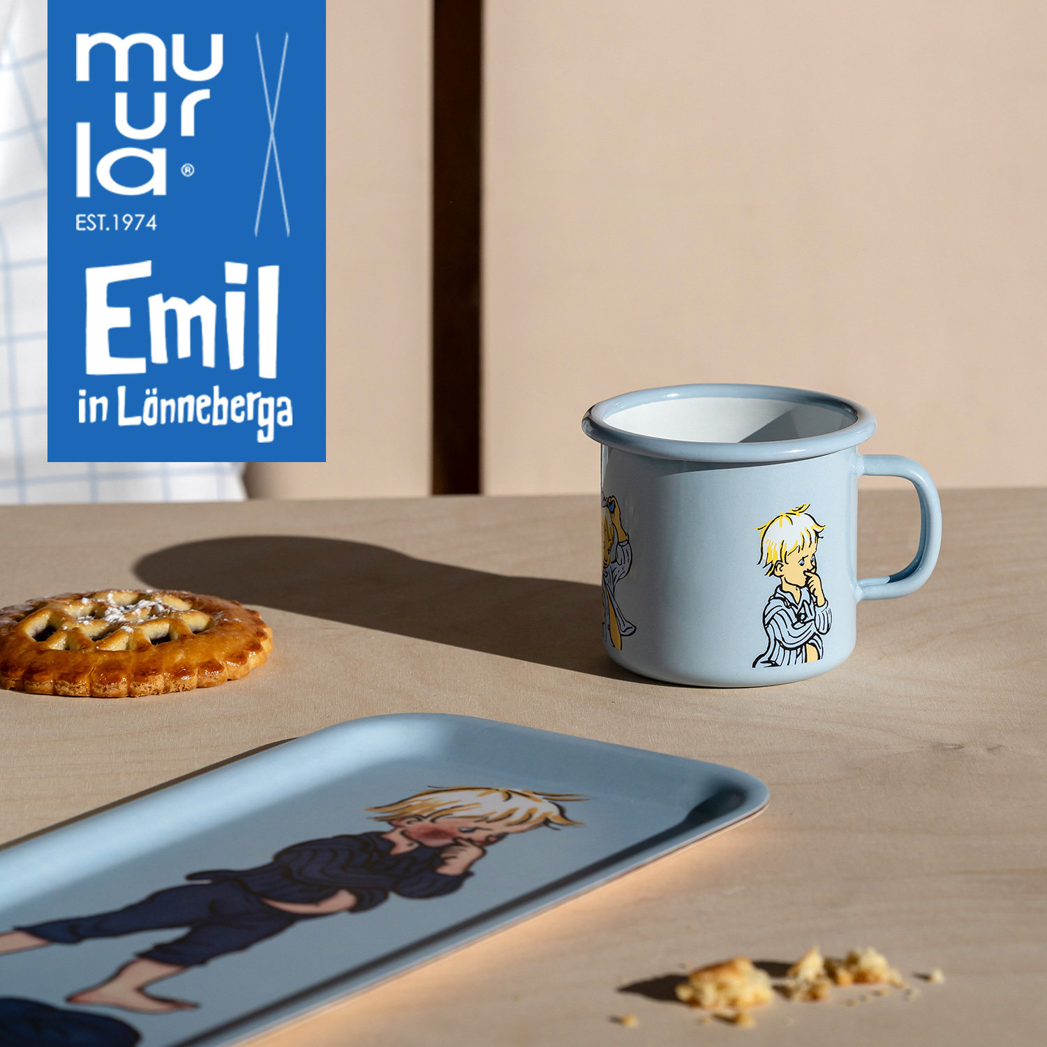 muurla芬兰进口emil系列搪瓷杯马克杯可爱水杯家用儿童饭碗密封瓶