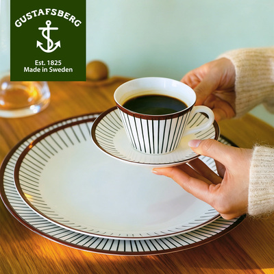 瑞典进口Gustafsberg古斯塔夫ribb系列骨瓷杯碟餐盘汤盘