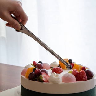 日本进口GLOBAL具良治不锈钢夹钳厨房家用镊子食品拔毛尖嘴夹30cm