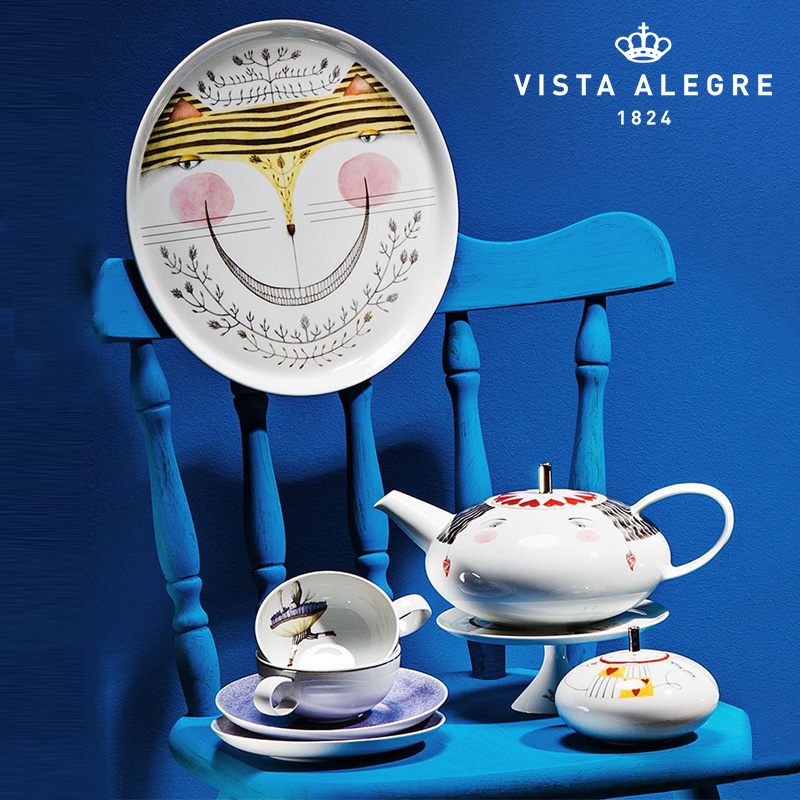 Vista Alegre葡萄牙TEAWITHALICE爱丽丝系列茶杯碟茶壶甜品盘套装
