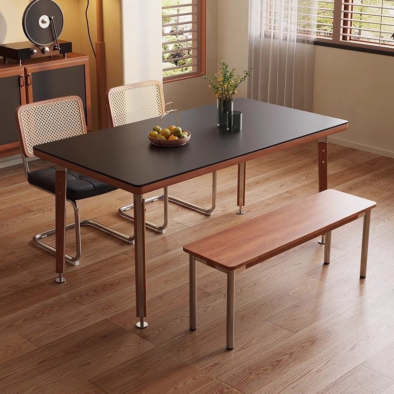 法式复古实木岩板餐桌家用小户型现代简约轻奢中古风饭桌椅高级感,住宅家具,餐桌+餐椅,淘宝优惠券,粉丝福利购,淘宝优惠卷