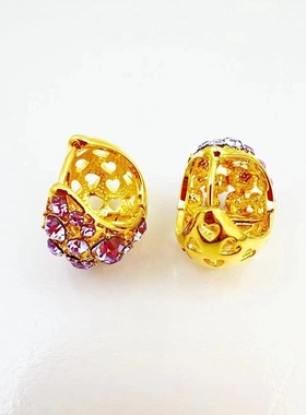 BF2024新款爆款超闪精致紫色水晶耳环女建议时尚气质显脸瘦耳饰耳