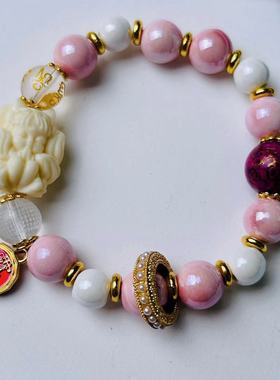 香积九尾狐路路通五福非遗大漆珠幸运手串香灰瓷六字真言招财纳福