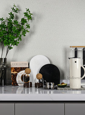 厨房台面饰品现代北欧样板房间厨房陈列橱柜软装饰品摆件砧板咖啡