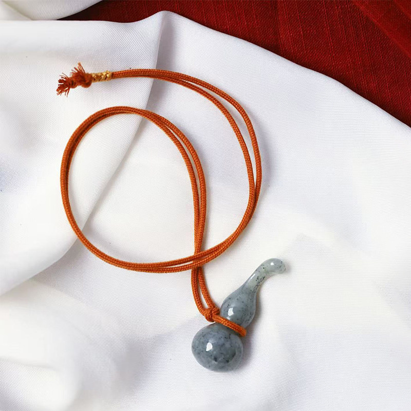 天然和田玉青花籽料雕刻葫芦款吊坠 男女款玉石福禄挂坠饰品礼物