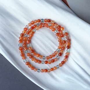 天然水晶阿鲁沙金太阳三圈手链 水晶手链饰品 颜色好火彩好女款