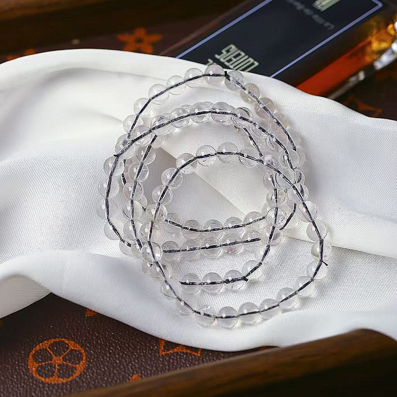 工厂处理 天然水晶银发晶圆珠单圈手链 女款水晶发晶手串饰品礼物,饰品/流行首饰/时尚饰品新,手饰/手串,淘宝优惠券,粉丝福利购,淘宝优惠卷