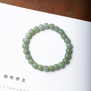 福利 天然和田玉且末蓝老形珠手链 新疆且末料 女款玉石手串素圈