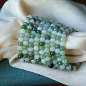 实物很冰润 推荐 手链 天然青海老料和田玉多宝色盘珠款 款