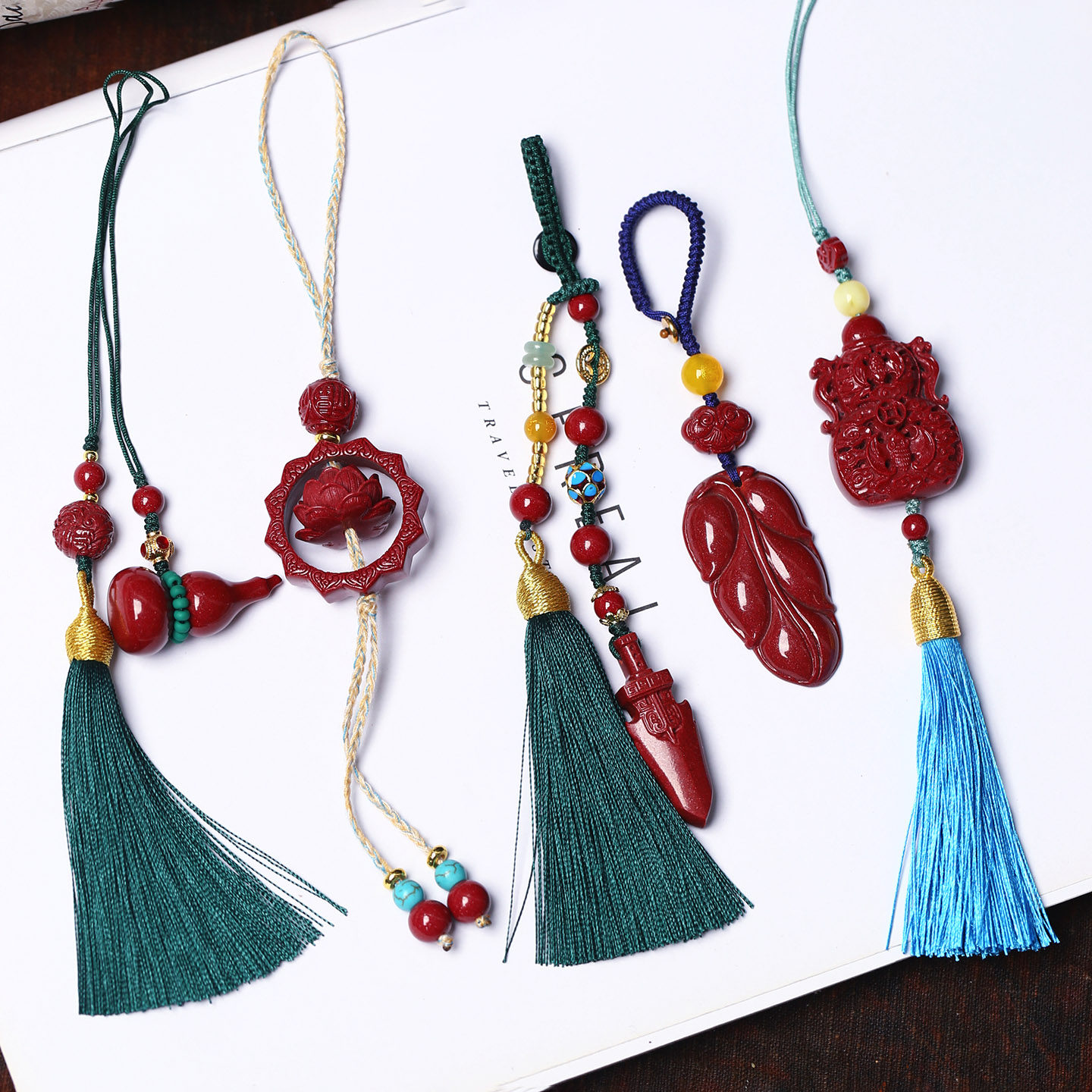 高含量朱砂天然朱砂紫金砂包挂手机挂钥匙扣手工编织流苏男女挂饰