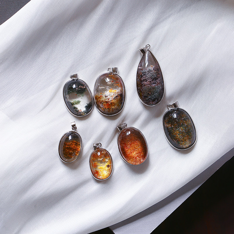 四季幽灵纯银包边镶嵌款吊坠