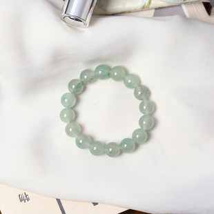 特价清货 天然独龙玉冰飘花圆珠款手链 女款翡翠平替高冰飘花