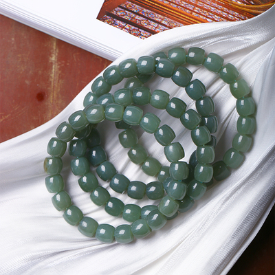 天然和田玉新疆且末料直切款手链 油性好料子细男女款玉石手串HN