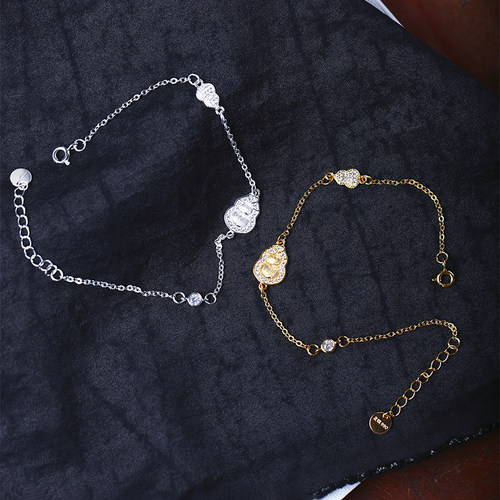 990足银小葫芦款手链 女款简约风格纯银手链饰品礼物送女友送闺蜜