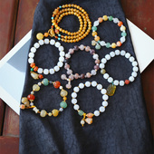 手链饰品礼物 正品 天然金丝玉南瓜珠手链 新疆料多彩色玉石女款