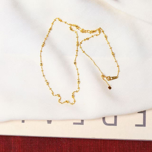 18K金蕾丝仙女链款手链爆闪车花珠女款简约气质款正品K金手链礼物