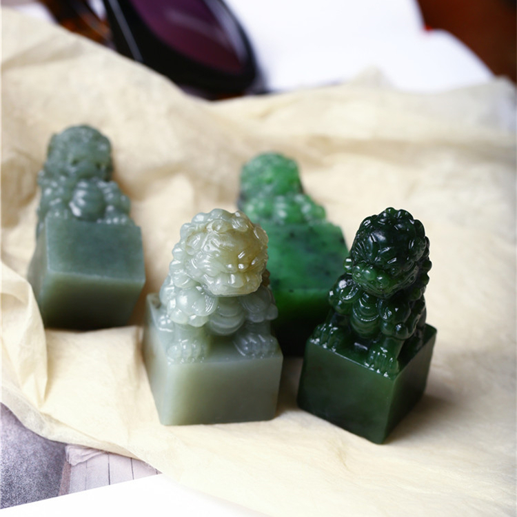 天然和田玉雕刻狮子款印章章料摆件正品玉石俏色雕刻多样性发货
