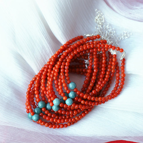 天然南红玛瑙搭配翡翠隔珠手链