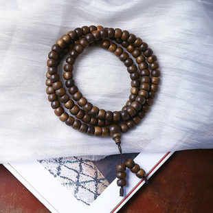 沉香饰品礼物 男女款 天然奇楠沉香老型珠款 佛珠链手链