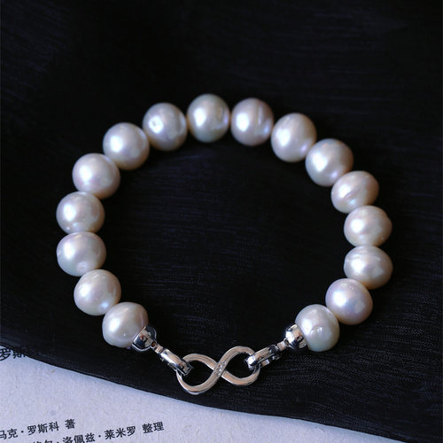 天然淡水白珍珠手链实物好看
