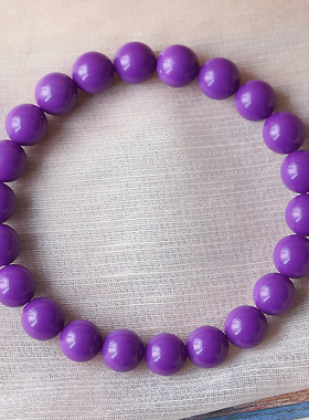 天然水晶紫云母手链女 香芋紫色单圈手串 水晶时尚饰品送女友闺蜜