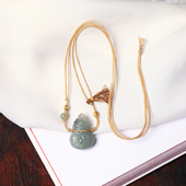 玉石挂坠饰品 男女款 天然和田玉雕刻葫芦原创款 吊坠毛衣链