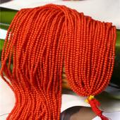 天然意大利南红小米珠圆珠半成品 水晶项链手链饰品DIY材料 女款