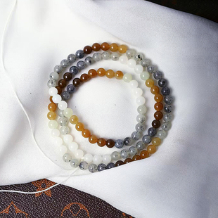 天然和田玉青花糖料多宝佛珠链手链 男女款玉石手串项链饰品礼物