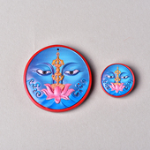 精品红砂原矿朱砂高含量红砂彩绘般若之眼佛系配件DIY配件散珠