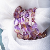 男女款 天然紫黄水晶切面随形珠款 手链 紫黄同体晶水晶饰品礼物