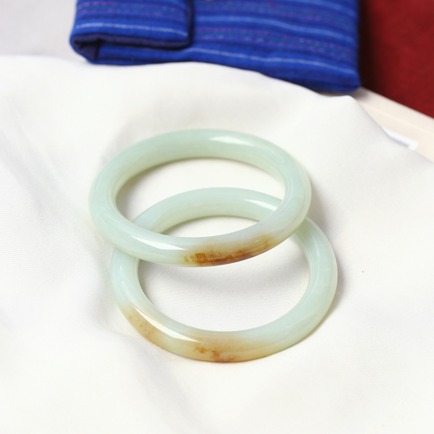 天然和田玉俄料俏糖色手镯 女款玉石镯子妈妈镯饰品礼物