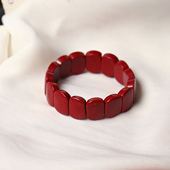 朱砂手牌 男女款 高含量朱砂天然朱砂紫金砂宽版 手排手串单圈