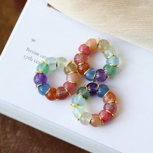 天然水晶多宝猪大肠款配件 手工串珠高端文玩配饰配件隔珠材料