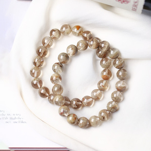 精品天然原色幽灵抹茶色幽灵聚宝盆手链手链 水晶手串饰品 男女款