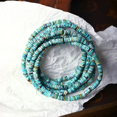 超值推荐 天然原矿绿松石盘珠款单圈手链 男女款绿松石手串饰品