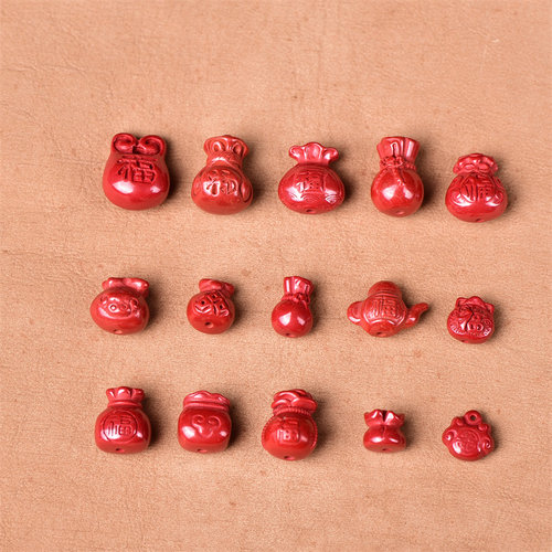 diy原矿朱砂项链饰品小配件