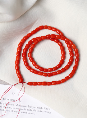 合成南红玛瑙桶珠款项链女款红色项链饰品懂货的亲们拍