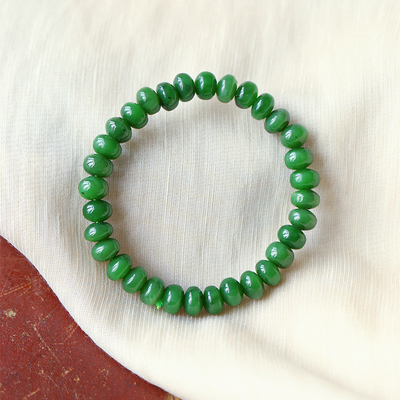 天然俄罗斯碧玉盘珠款手链