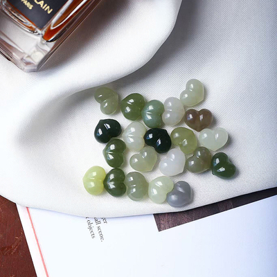 天然和田玉雕刻爱心和田玉屁桃散珠女款手链DIY串珠材料配饰隔珠